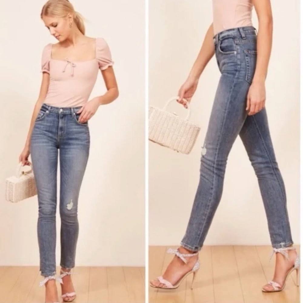 Reformation Hepburn Jeans in Rainier Wash Size 24‎ - Picture 2 of 8